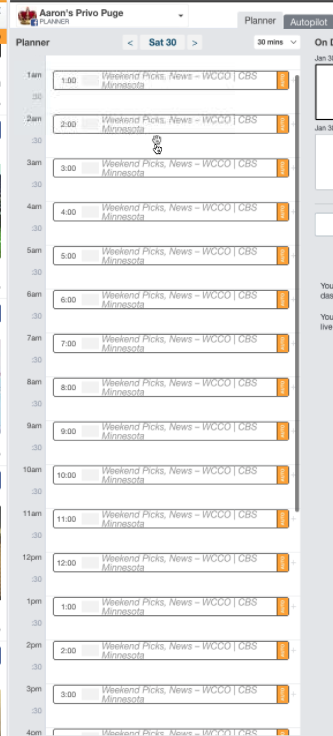 SND Planner Time Slots