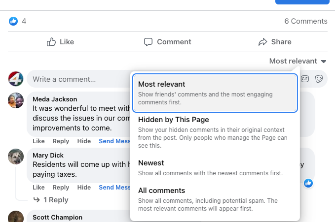 how to check facebook comments history